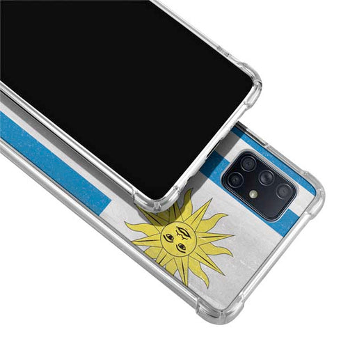 Uraguay Flag Distressed Galaxy A71 5G Clear Case